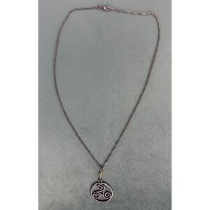 Sterling Silver Triskelion Celtic Knot Triple Spiral Peridot Necklace P156